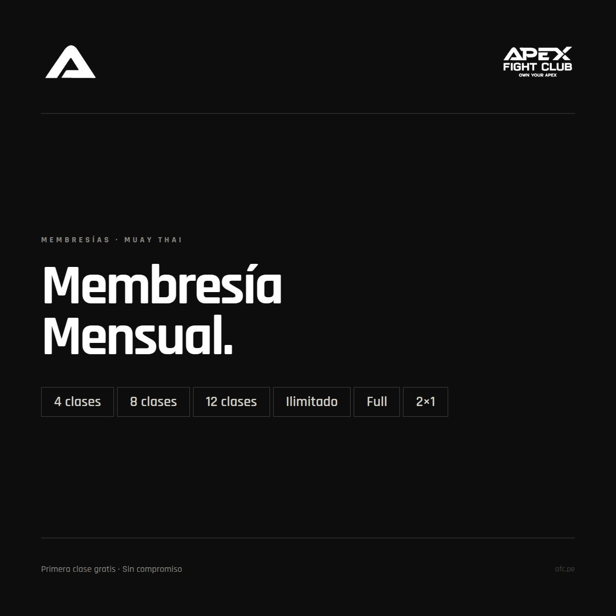 Membresia Muay Thai Mensual
