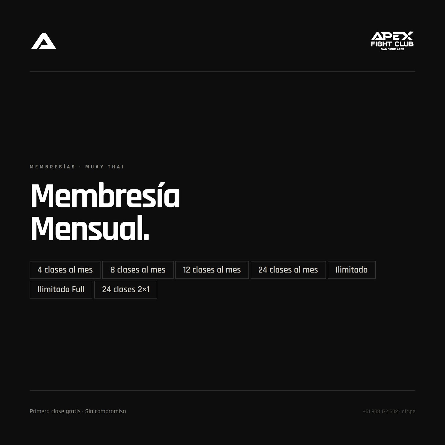 Membresia Muay Thai Mensual