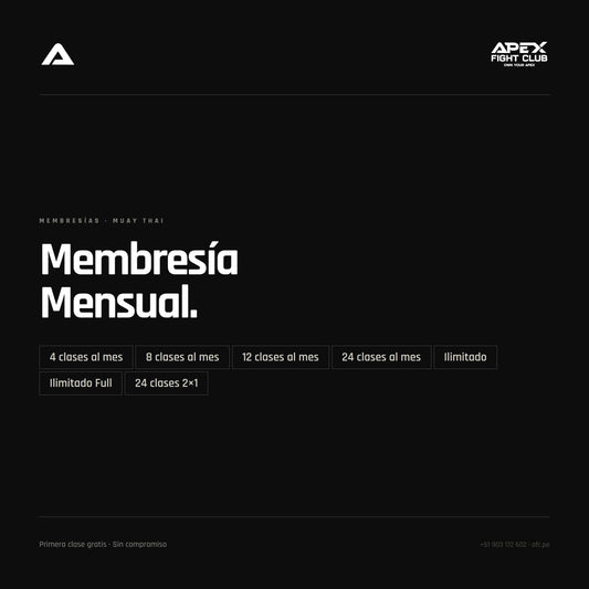 Membresia Muay Thai Mensual